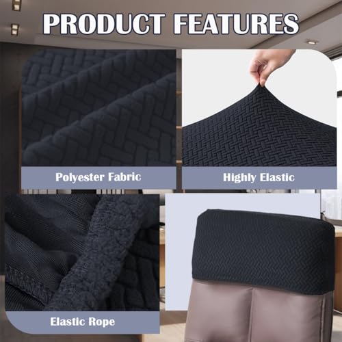 NEUORTBURG Black Headrest Cover for Office Chairs Jacquard, Set of 1