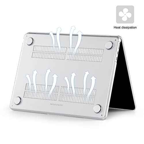 EooCoo Case Compatible with MacBook Air 15 inch M4 2025 2024 2023 Release A3241 M3 A3114 M2 A2941 Liquid Retina Display, Plastic Hard Shell Case + Keyboard Cover + Screen Protector, Crystal Clear