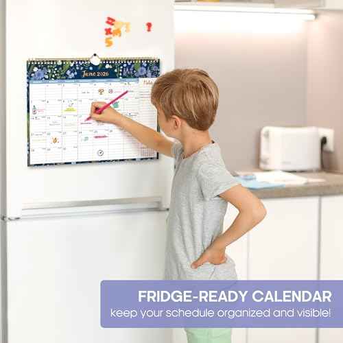 2026 Calendar, 21-Month Calendar from October 2025 to June 2027, 11.5" x 14.7", Spiral Binding Hanging Monthly Wall Calendar, Perfect for Home or Office,Midnight Garden