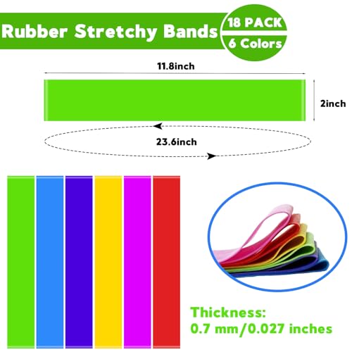 Multicolor Classroom Fidget Chair Bands for Kids - 18 Pack, Flexible & Durable