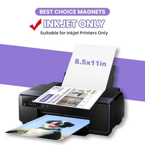 Printable Magnetic Sheets 8.5x11 Inches Matte Magnet Paper Sheet 36 Pcs Non Adhesive Magnetic Paper for Inkjet Printers, Flexible Magnet Photos for DIY Crafts