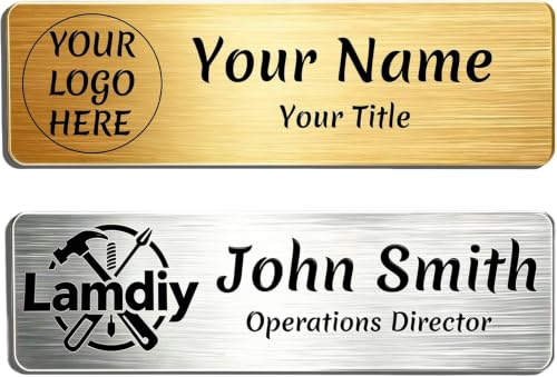 Custom Engraved Name Tag Identification Badge with Logo – Logo & Text