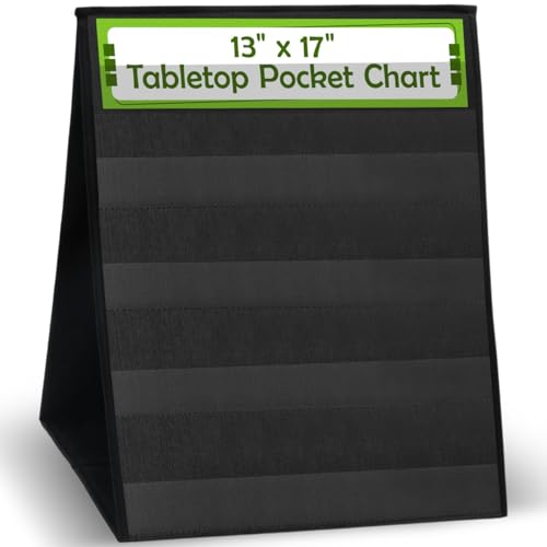 Essex Wares Tabletop Pocket Chart Stand - 13x17 inch Double-Sided, Black, Variation 1