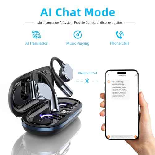 AI Translation Earbuds Real Time 164 Languages Translator Earbud 3 in-1 Bluetooth 5.4 Audifonos Traductores Ingl?s Espa?ol Translating Device for Travel Business Leaning iOS & Android Compatible
