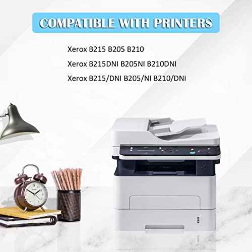 B205 B210 B215 Black Toner Cartridge High Yield 3000 Pages Compatible for Xerox B205 B210 B215 B210DNI B205DNI B205MFP B215DNI B215MFP Printers 106R04346 106R04347 (Pack x1)