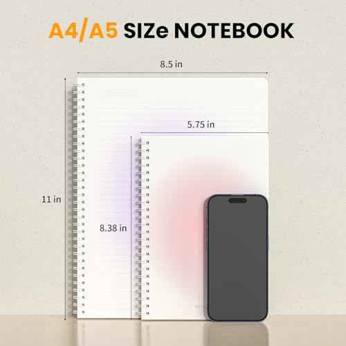 Oucaru Spiral Notebook College Ruled 8 Pack A4 (8.5" x 11") Journaling Notebooks 140 Pages Gradient Small Lined Notebook for Work School Business Travel Note Books