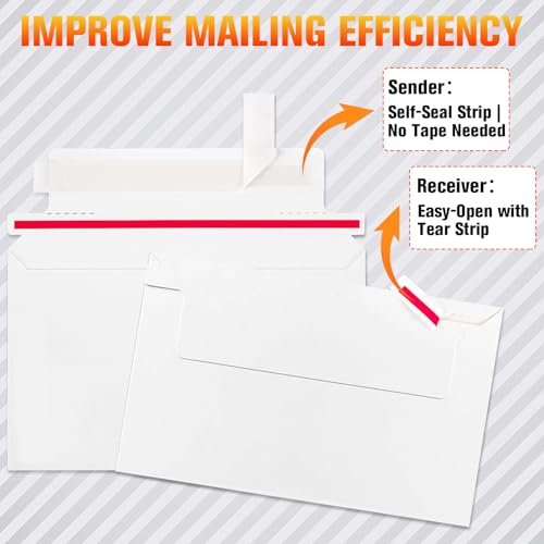 300 Pack 7x4.35 inch Rigid Trading Card Shipping Envelopes with Self-Seal Closure