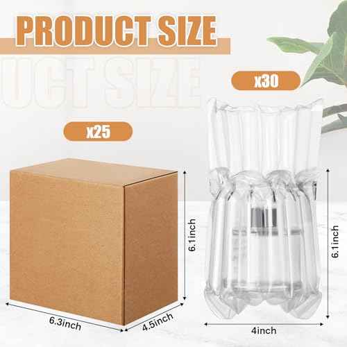 25 Sets 6x4x6 Inches Mug Boxes for Gift, Small Shipping Cardboard Box with Bubble Pouch for 15oz Sublimation Coffee Mug Packaging Gift Box for Wrapping Shipping Storing Fragile Item (Khaki)