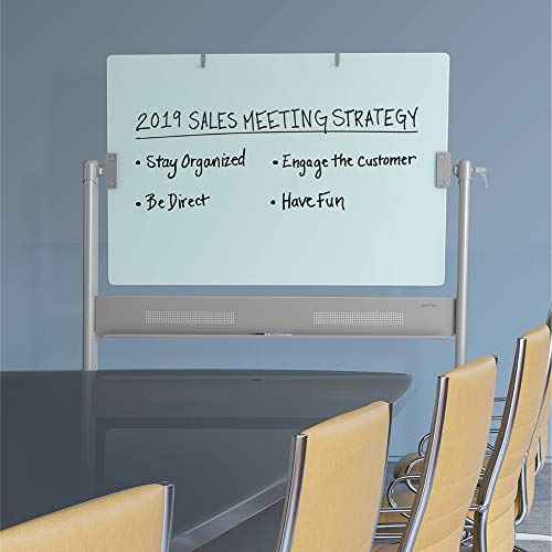 Quartet Easel, Magnetic, Glass Whiteboard, 4' x 3', Reversible, Portable, Flip Chart Holder, Infinity (ECM43G)