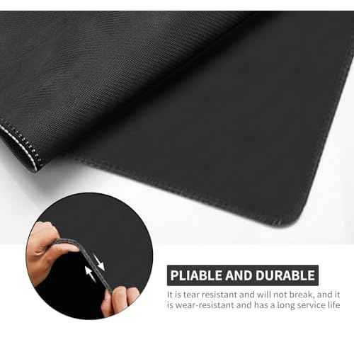 Large Tabletop Game Playmat, Water and Stain Resistant Non-Slip Desk Mat, Mahjong and Card Game MAT with Thick Stitched Edge, Cushioned Rubber Base (140 * 70cm*2mm) Black