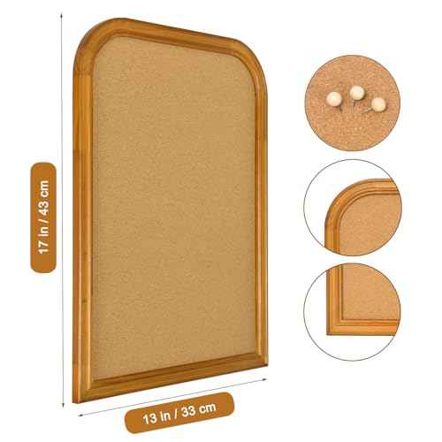 Cork Board for Walls, 17X13 inches Bulletin Board with Frame, Decorative Hanging Pin Board Vision Board Message Board for Office School Home Decor(2R&2S,4333,1p)