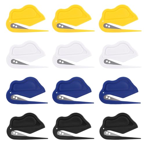 12 Pcs Envelope Letter Openers with Safety Concealed Blade - Durable, Portable Mail Slitter