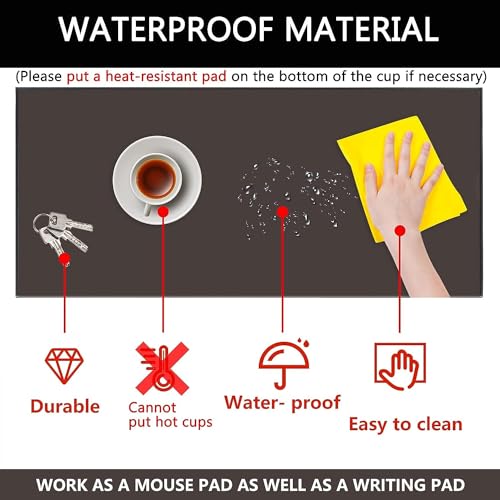 AKOZLIN 27.55¡±x 18.9" Soft PU Leather Surface Office Desk Mouse Mat Anti-Push Pad with Full Grip Fixation Lip Table Blotter Edge-Locked Protector