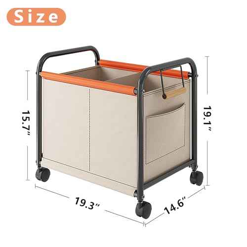 Children's Organizer With Wheels for Bedrooms, Playrooms - Holds Toys, Books, Clothes, Snacks - 360 Steering Wheels, Metal & Oxford Cloth Boxes (White, Small Size)