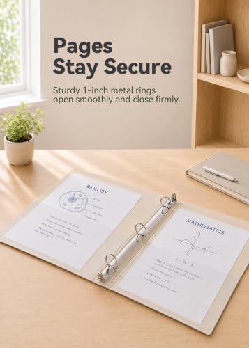SortRax 1-Inch 3-Ring Binders Set of 4 Pastel Clear View School Supplies