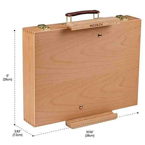 MEEDEN Tabletop Easel for Painting, Art Sketchbox Easel Holds Canvas up to 28'' Max, Adjustable Beechwood Artist Easel Pochade Box for Drawing and Sketching