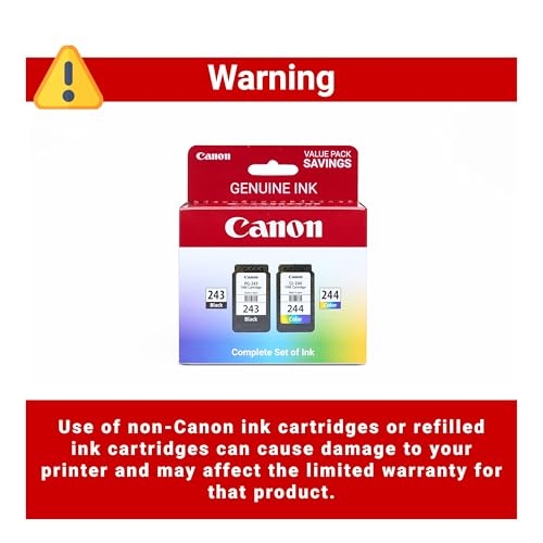 Canon PG-243 / CL-244 Ink Value Pack Black & Color 2 Cartridges for Home & Office