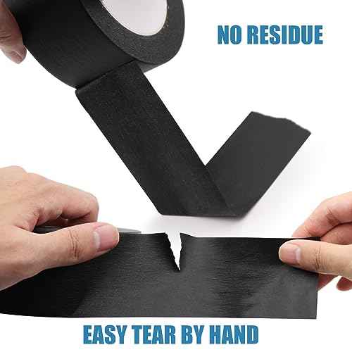 Masking Tape 2 Inch Wide, Black Painters Tape, Multi - Use Tape for Home Wall Painting, Building, School Stationery, Labeling, Edge Finishing, 2 Inches x 55 Yards