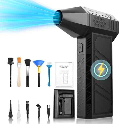 Electric Compressed Air Duster-130000RPM,3 Adjustable Portable Dust Blower,Cordless Rechargeable Mini Turbo Fan for Cleaning PC,Computer, Car, Keyboard and Home Outdoor Dust,Snow Removal.