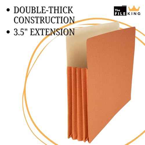 The File King Expanding Accordion File Folder - Legal Size | Box of 10 Redropes | 3.5¡± Expansion | Store and Organize Papers | Keep Records in One Place | Save Time Searching