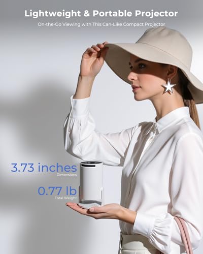 ClokoWe Basic White Mini Portable Projector with WiFi Bluetooth 4K Support