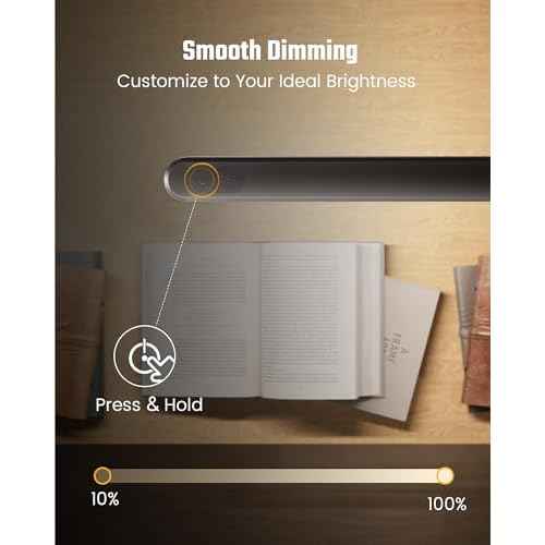 SUPERDANNY Eye-Caring LED Desk Lamp 360¡Æ Flexible Gooseneck Work Lamp with Desk Side Clamp Touch Control 3 Light Colors Smooth Dimming Task Lighting Reading Light for Home Office College Dorm, Black