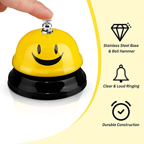 Tudomro 6 Pcs Smile Face Call Service Bells for Desk & Restaurant, Plain Color