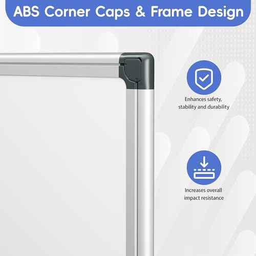 VUSIGN Magnetic Dry Erase White Board for Wall 24"¡¿18"- 1 Eraser, 2 Markers, 4 Magnets, Aluminum Frame Whiteboard for Home, School, Office