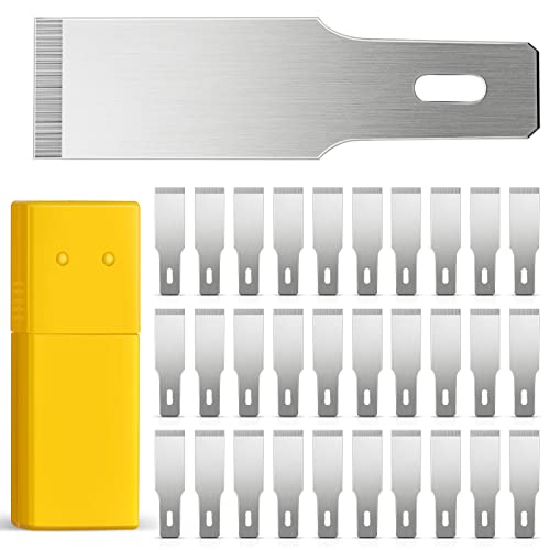 Zhehao 30 Pack Size 18 Chisel Blades for Hobby Knives Replacement with Storage Box