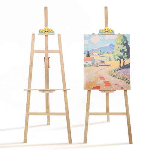 Wooden Easel Stand for Sign and Painting - Adjustable Artist Easel for Adults - Home & Wedding Display, Art Easel with Canvas Holder for Studio, Classroom