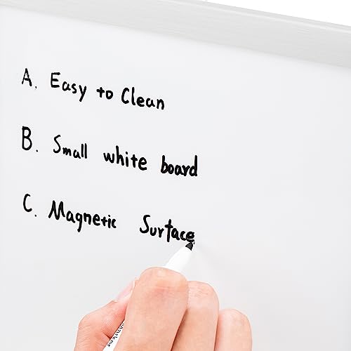 Amazon Basics Small Magnetic Dry Erase Whiteboard 8.5 x 11 Inches with Marker & Magnets - Lightweight Plastic/Aluminum Frame, Variation 11W x 8.5H