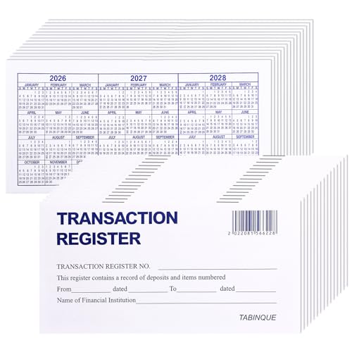 24 Pack Check Registers for Personal Checkbook - Easy to Read 3x6"