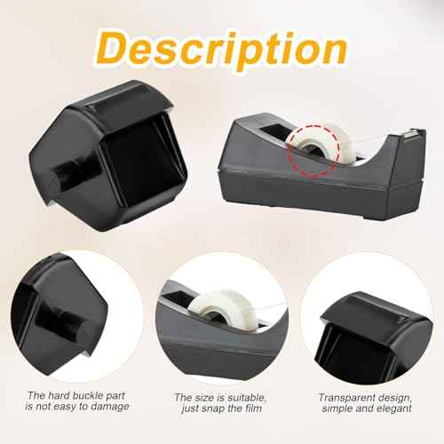 12pcs Tape Dispenser Core, Plastic Tape Dispenser Replacement Core Transparent Tape Dispenser Roll Insert Tape Dispenser Parts for Office Home School Supplies