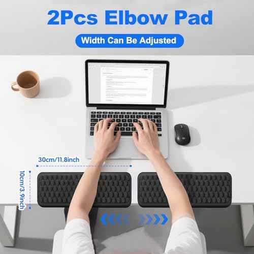 L-Shaped Desk Edge Pad & Arm Rest Pads ? Ergonomic Wrist Rest for Computer Desk, Memory Foam Arm Rest for Keyboard and Mouse, Gel Comfort Support for Typing, Gaming, Office, Carpal Tunnel Relief