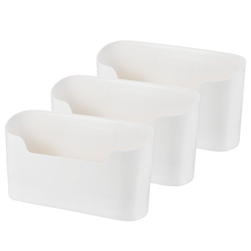 uxcell 3Pcs No Drilling File Holder, Wall File Organizer Magazine Holder Hanging Mail Organizer Adhesive Wall Pocket Office Supplies, White