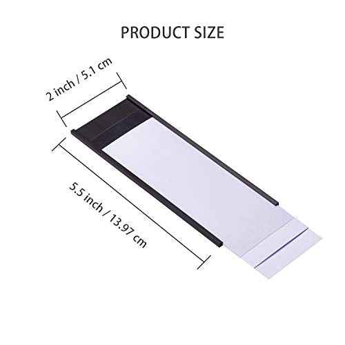 Eeoyu Magnetic Label Holders with Magnets Magnetic Data Card Holders with Clear Plastic Protectors for Metal Shelf, Whiteboard, Set of 50 (2 x 5.5 Inch)