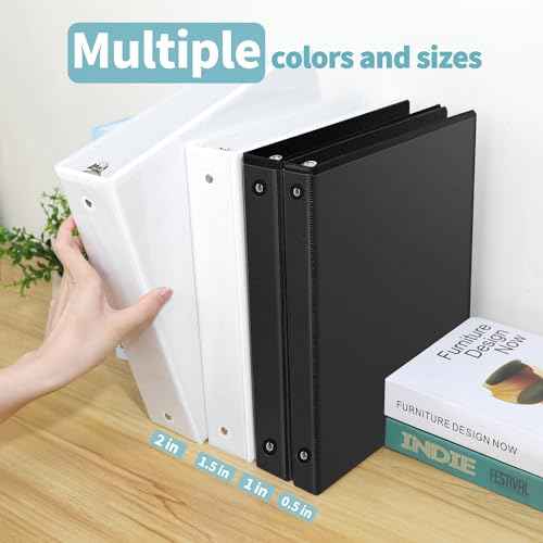 SUNEE 3 Ring Binder 1 Inch 12 Pack, Clear View Binder Bulk Three Ring PVC-Free (Fit 8.5x11 Inches) for School or Office Supplies, White