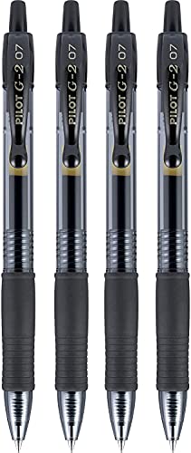 Pilot G2 Premium Gel Pens 0.7mm Fine Point Black Ink - 4 Pack