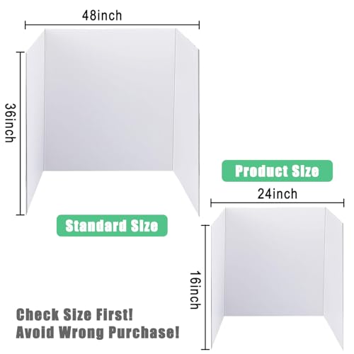 LonlyEagle 3-Pack White Trifold Poster Boards 24 x 16 Inches for Science & School Projects