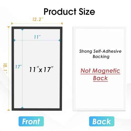 MaxGear 10 Pack Magnetic Sign Holder 11 x 17 with Magnetic Border£¬Self Adhesive Wall Mount Sign Holder Display Picture Frames Window Document Poster Paper Flyer Holder for Home Office Store