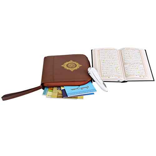 Digital Koran Reader Holy Quran Pen Leather Bag Word-by-Word Function for Kid and Arabic Learner Downloading Many Reciters and Languages Digital Qu'ran Pen 5 Small Books for Ramadan Celebration