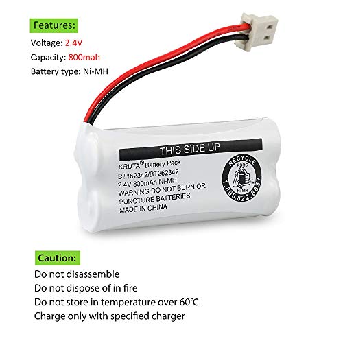 Kruta Pack of 2 AAA Cordless Phone Batteries for VTech & AT&T Models