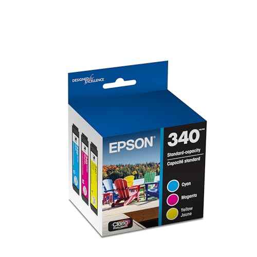 Epson 340 Claria Photo HD Ink Standard Capacity 3 Color Cartridge Combo Pack (T340923-S) Works with Expression Photo XP-8800