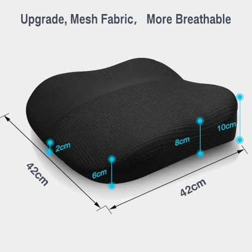 Adult Car Booster Seat for Driver, Driving Seat Cushion,Comfort Memory Foam Car Seat Cushion for Height, Seat Cushion for Car,Office Chair and Home Chair (Black B)