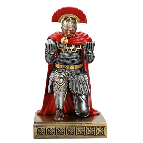 Centurion Cloak Warrior Knight Pen Holder Mobile Phone Stand Desk Organizers and Accessories as Gift for Office and Home (Silver)
