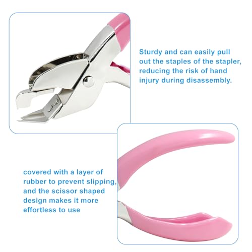 Waziaqoc Staple Remover Pink - 4.8in Stainless Steel Hand Tool