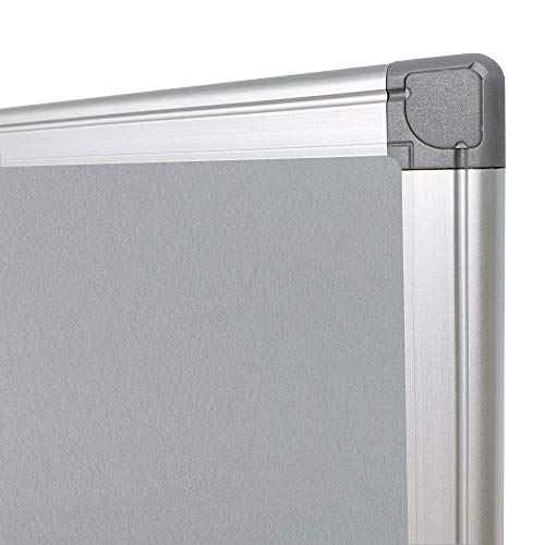 Gray Bulletin Board, Felt Board 24 x 36 inches, Memo Board, Message Board, Notes Manager with Silver Aluminum Frame for Home, School and Office