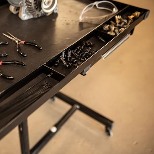 Sunex Tools Deluxe Adjustable Work Table with Drawer – 34"–47.75" Height, 220 lb Capacity