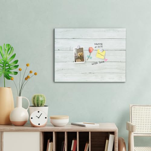 Wooden Planks Print Magnetic Surface Dry Erase Board, 30 x 20 inches Decorative White Board for Wall with Design, Frameless Dry Erase Board for Wall£¨Plank,5075,1pc£©