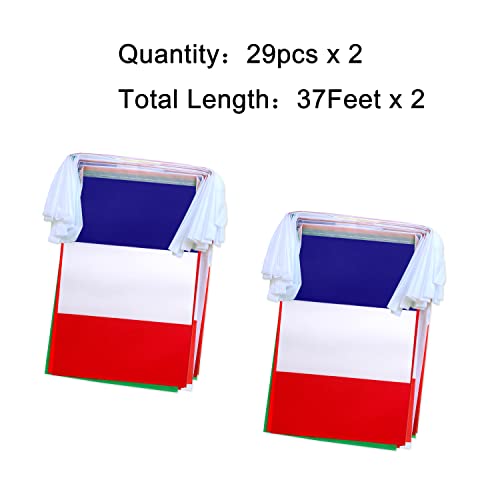 French Language Flags Banner 70 Feet with 29 Country Flags for Parties & Events